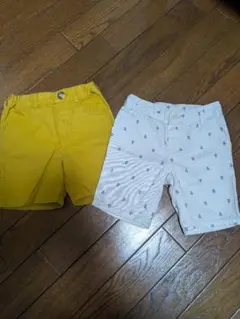 イエローとホワイトのハーフパンツ セット