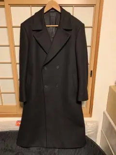 ダブルブレスト ブラック チェスターコート