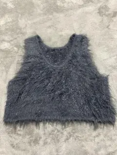 JEANASIS グレー フリンジ ノースリーブベスト