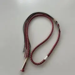 赤と緑の編み込み帯締め