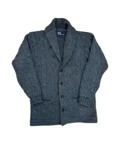 90s old ラルフローレン ショールカラー　ニット　カーディガン　香港製