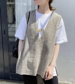 美品 Spick & Span スピックアンドスパン　リネンツイードベスト