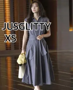 JUSGLITTY グレー シャツワンピース サイズ0（XS相当）