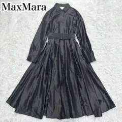 MaxMara 白タグ コートドレス 2WAY シルク フレア ロング ベルトのサムネイル