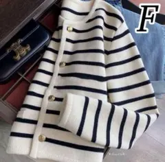 新品　ボーダー⭐︎ニットカーディガン 韓国 セーター GRL ふわふわ 黒 白 冬