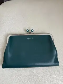 agnis b. ダークグリーン がま口コインケース