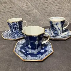 有田焼　八角コーヒーカップ・ソーサー 3個セット（ばら売り可）