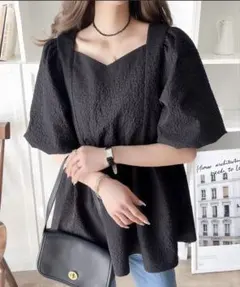 前後2wayふくれジャガーペプラムブラウス 79442793のサムネイル
