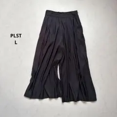 PLST キュプラ　ワイドガウチョパンツ　ブラック　L⚪︎8206014