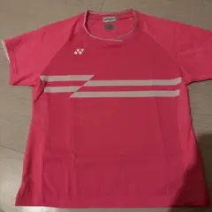 YONEX ピンク ストライプ バドミントンシャツ　レディースサイズO