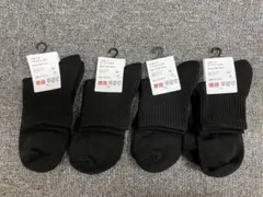 【4足セット】ユニクロ　スポーツハーフソックス　ブラック　25〜27センチ