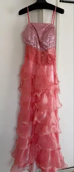 カラードレス ロングドレス サーモンピンク 演奏会 発表会