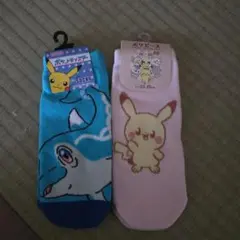 ポケモン くるぶしソックス 23-25cm ピカチュウ ナミイルカ