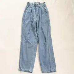 WEGOハイウエスト デニムパンツ テーパード タック ウエストギャザー