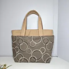 トートバッグ※サークル刺繍×帆布※ハンドメイド1点限り