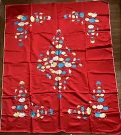 マルチカバー　刺繍花柄生地　約148x175cm アジアンティスト
