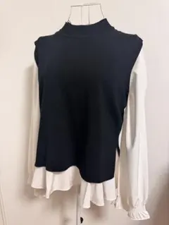 coca ニットベスト付きブラウス