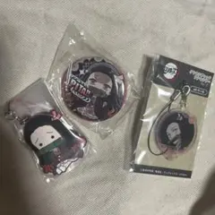 鬼滅の刃 竈門禰豆子 缶バッチ ラバーストラップ キーホルダー