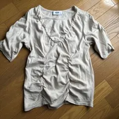 AZUL BY MOUSSY ギャザーカットソー ベージュ