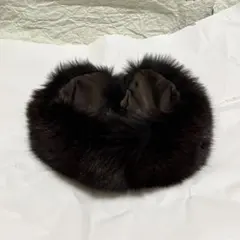 【美品】 ファー マフラー・ショール ダークブラウン パーティー 上品