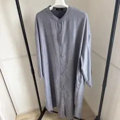 BEGUM グレー シャツワンピース 長袖