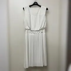 René ルネ ノースリーブ ワンピース プリーツ ホワイト　34