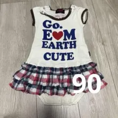 EARTHMAGIC フリル ロンパース 90 女の子 半袖