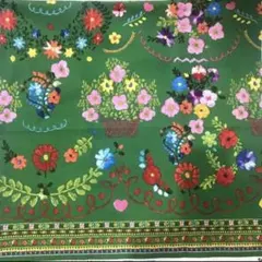 Candy party 刺繍プリント柄 生地　グリーン　KOKKA コッカ 希少
