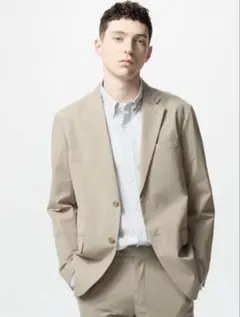 UNIQLO ユニクロ 感動ジャケット ライト ベージュ Mサイズ 伸縮性 速乾