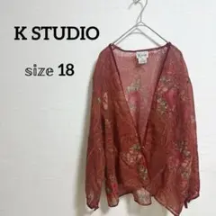 K STUDIO 花柄長袖シャツ 【18】サイズ 羽織り 上着