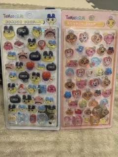 【即日発送】【2枚セット】3dシール　たまごっち　まめっちとめめっち