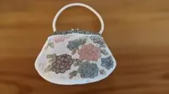 ビーズ刺繍　花柄　ハンドバッグ　パーティーバッグ