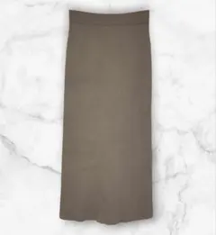 【未使用】coca コカ リブニット タイトスカート ロング丈 グレージュ