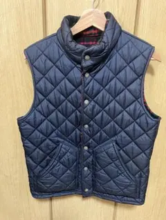 トラディショナルウェザーウェア　リバーシブル　ネイビー キルティングダウンベスト
