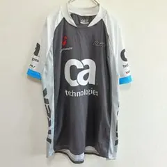 ❤ルイガノ ロゴ ジャージ クルーネック 半袖 S 黒 白 青 化繊 自転車のサムネイル