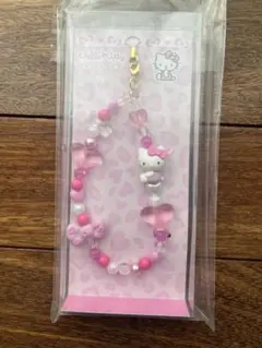 激レア　ハローキティ　Momoberry パールビーズストラップ　モモベリー 激レア ハローキティ モモベリー Momoberry ストラップ 新品