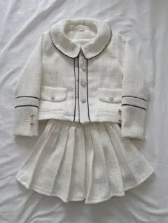 フォーマルドレス 130cmツイード ホワイト系