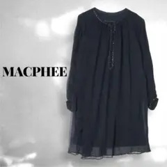 美品 MACPHEE マカフィー シルクビジューワンピース 38のサムネイル