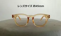 ノーブランド クリア オレンジ イエロー メガネ 眼鏡 フレーム ウェリントン