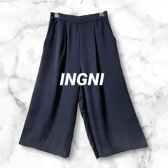 d116＊イング ガウチョパンツ ワイドパンツ ポケット 春夏 ネイビー M