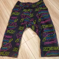 総柄 ロングパンツ ブラック