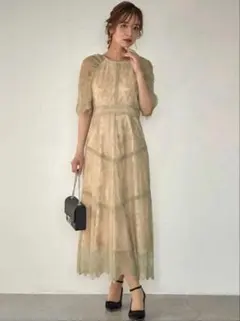 新品未使用 GIRL レースワンピースドレス 結婚式 お呼ばれ ライトグリーンM