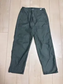 オリーブグリーン ワークパンツ コットン混紡 GU L-XL