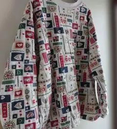 80's ヴィンテージ ダブル コットン 総柄 スウェット