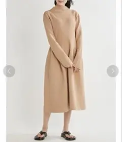 ミラオーウェン 畦編み構築ボリュームニットドレス ロングワンピース 0 S