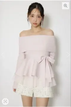 【本日19時まで値下げ中】RANDA デザインチュールペプラムリブニット デザインチュールペプラムリブニットRANDA公式サイト