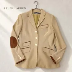 ラルフローレン 牛革エルボーパッチ レザートリムジャケット 6 ベージュ