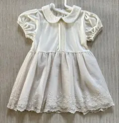 アイボリー ワンピース 半袖 カーディガン 90cm