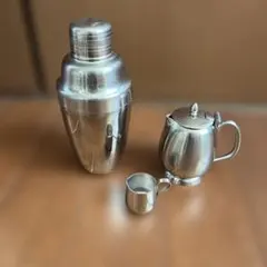 ステンレススチール カクテルシェイカー　ミルクピッチャー　ミルク入れセット
