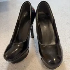 ブラックハイヒール エナメル Lサイズ